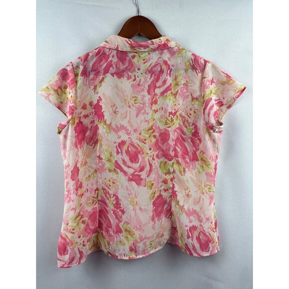 Laura Scott Petite Medium Floral Button-Up Blouse - Picture 4 of 5